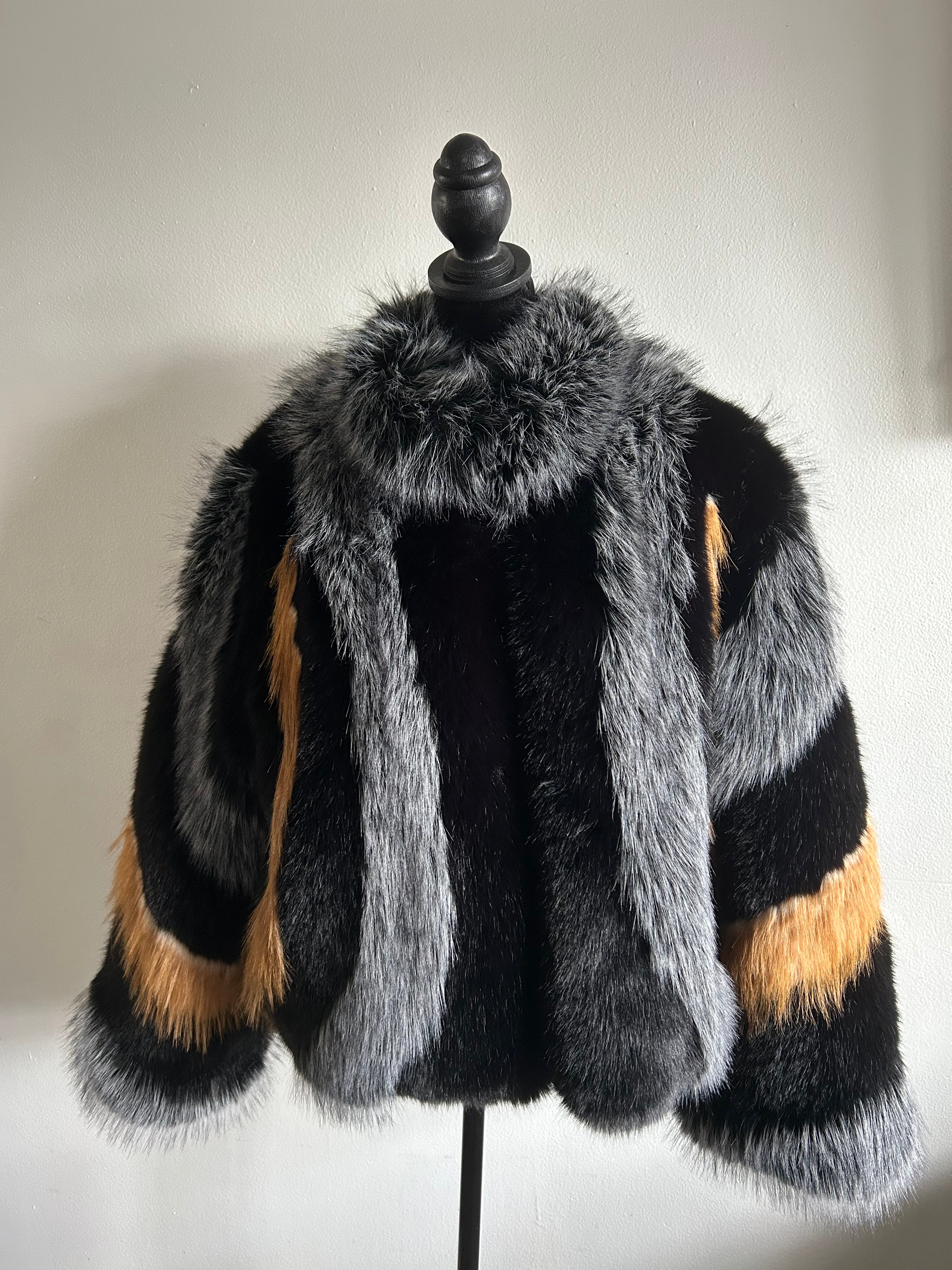 Chic Faux Fur Jean Jacket size XL