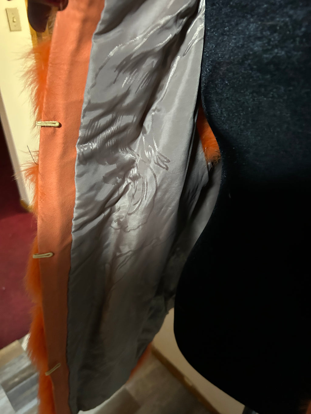 Orange Fox Fur Vest Size M