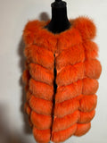 Orange Fox Fur Vest Size M