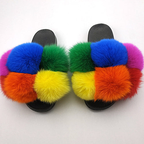 Fox Fur Slippers