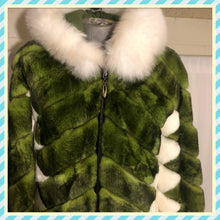 Rex Rabbit Shed Green and White Fox hooded Jacket