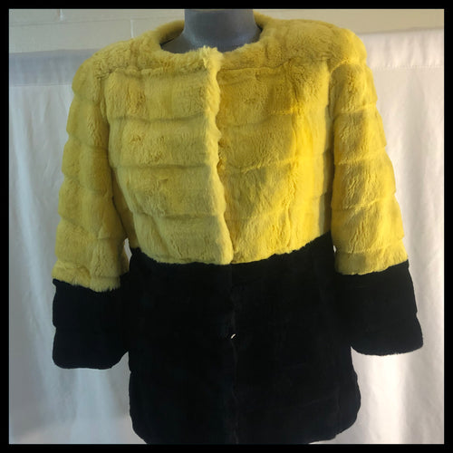 Rumble with the Bee Yellow and Black Shred Rabbit Jacket