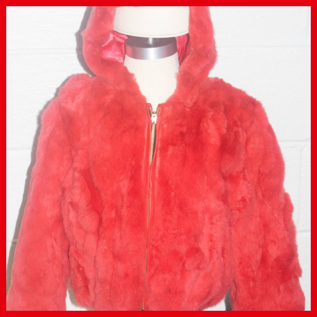 Kids Bomber Rabbit Fur Jacket